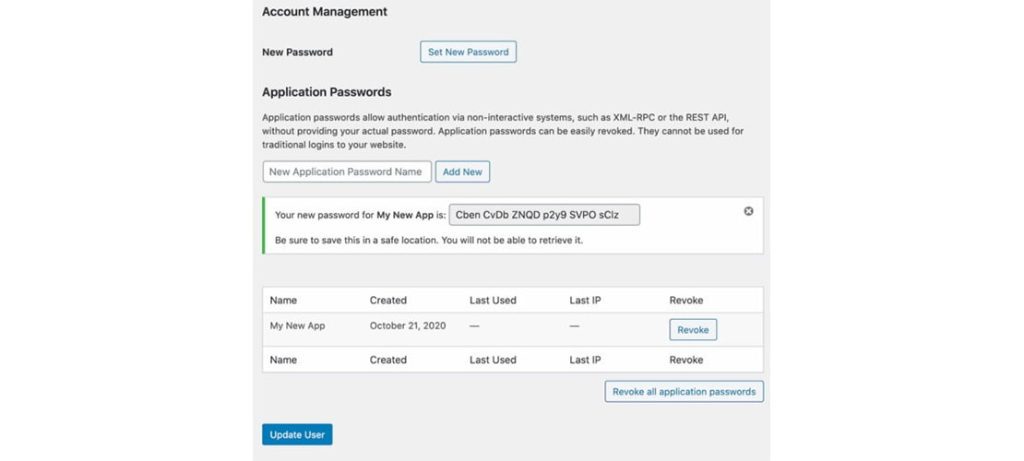 Application Passwords