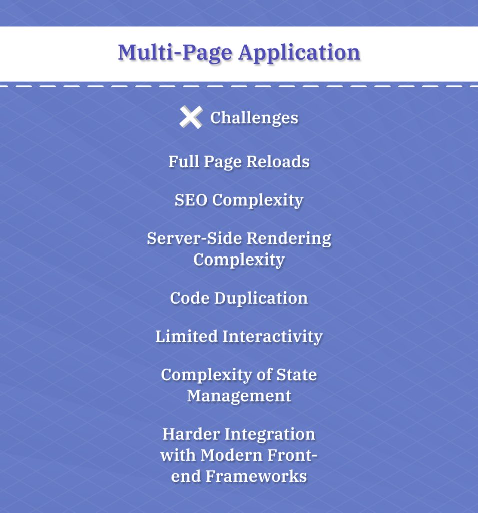 Challenges of Multi Page Application