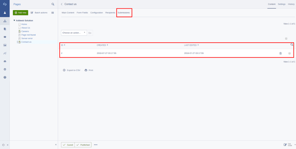 You can see filled data of form