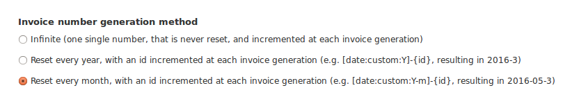 Invoice number generation