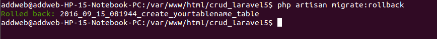 Laravel Migration Rollback