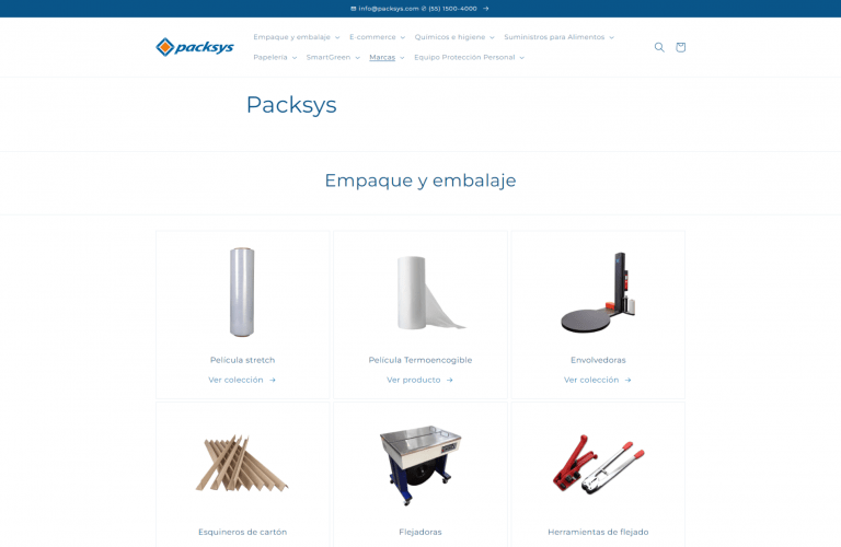 Packsys product listing