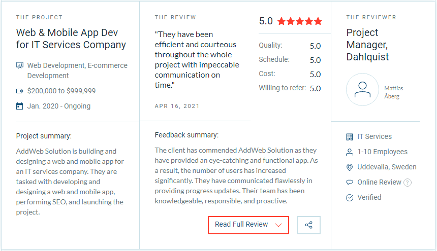 Clutch Client Review