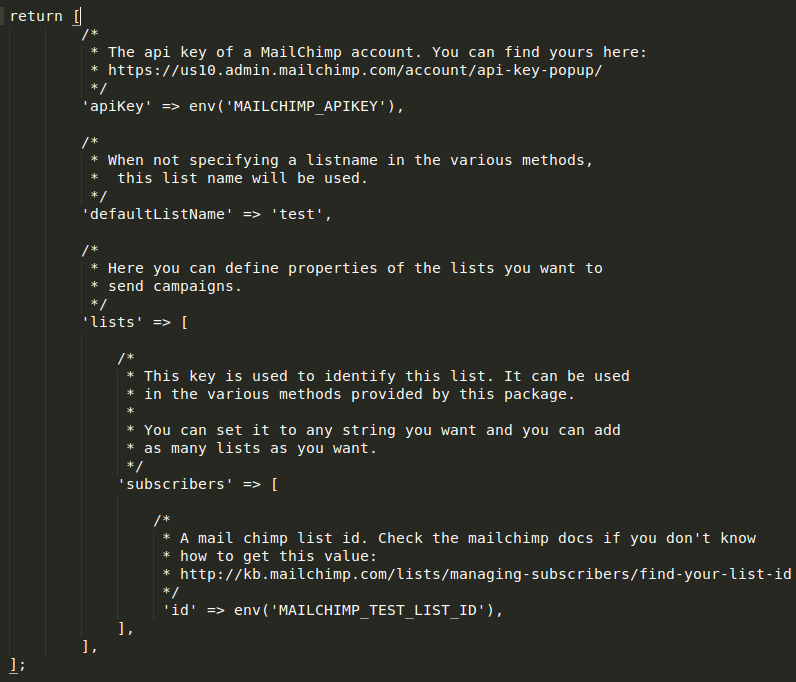 env variable and list