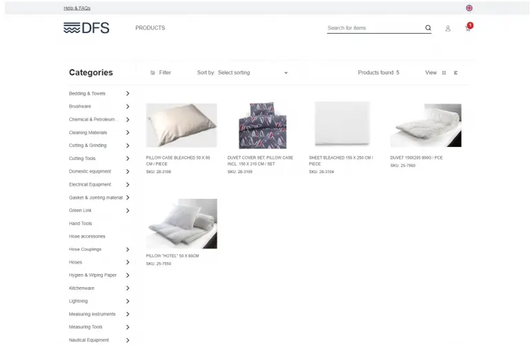DFS Product Listing