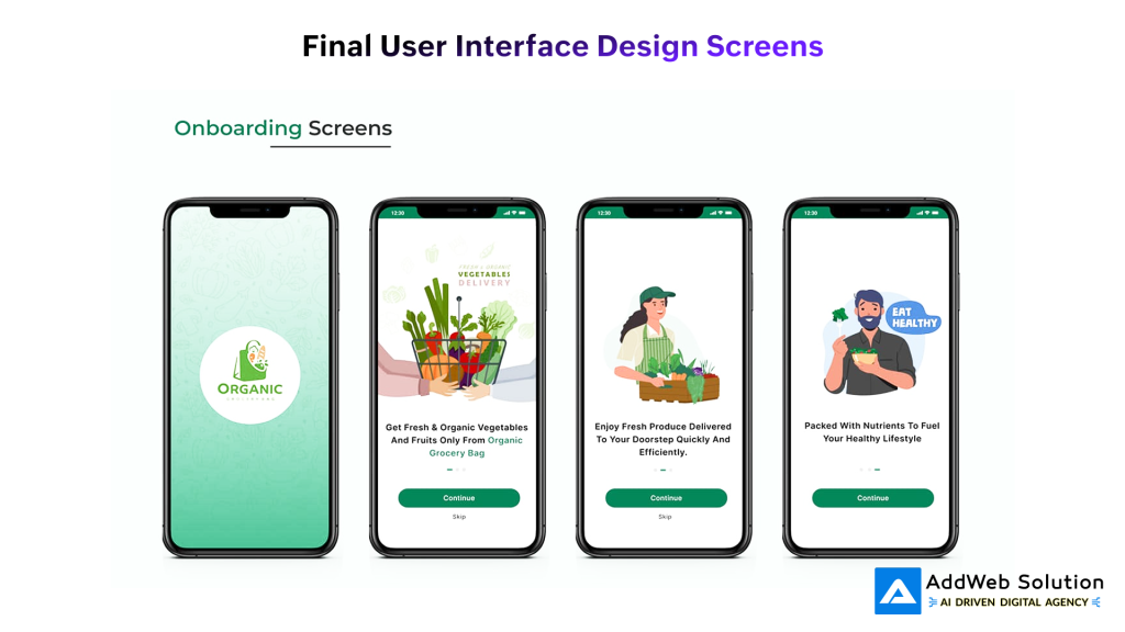 USER INTERFACE DESIGN screens