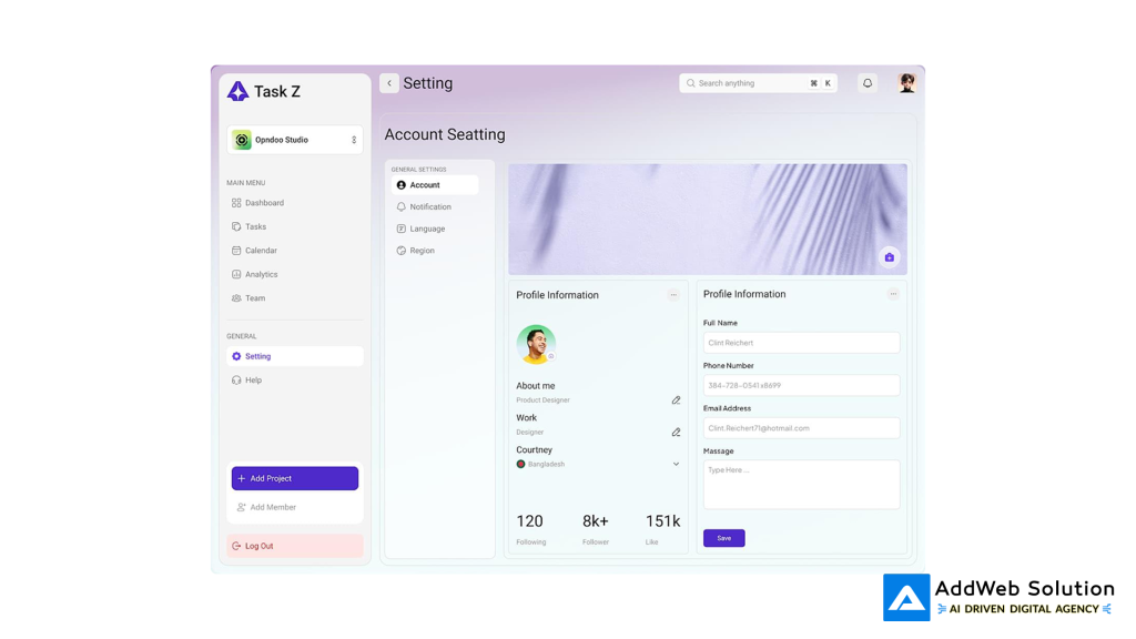 Settings Dashboard UI - Profile & Account Management by ...