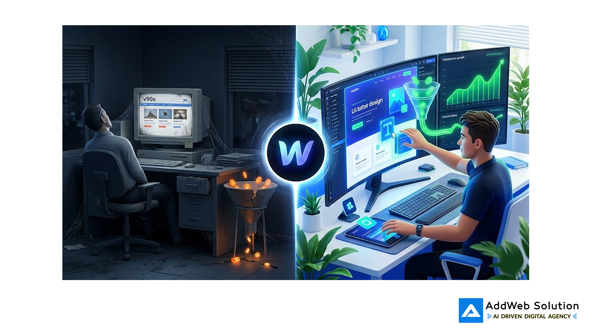 men working on the webflow template
