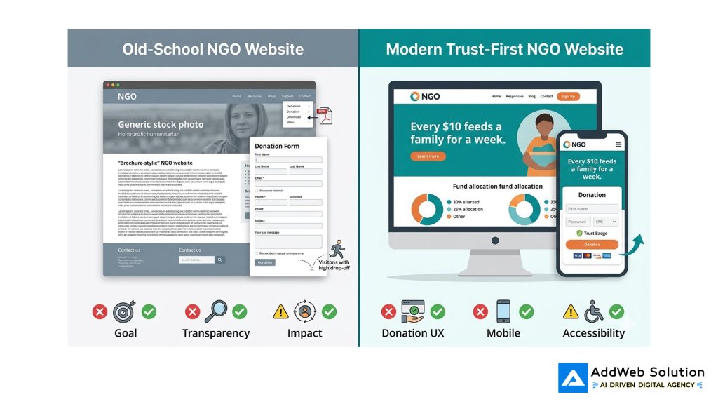 Old-School vs Modern NGO Websites