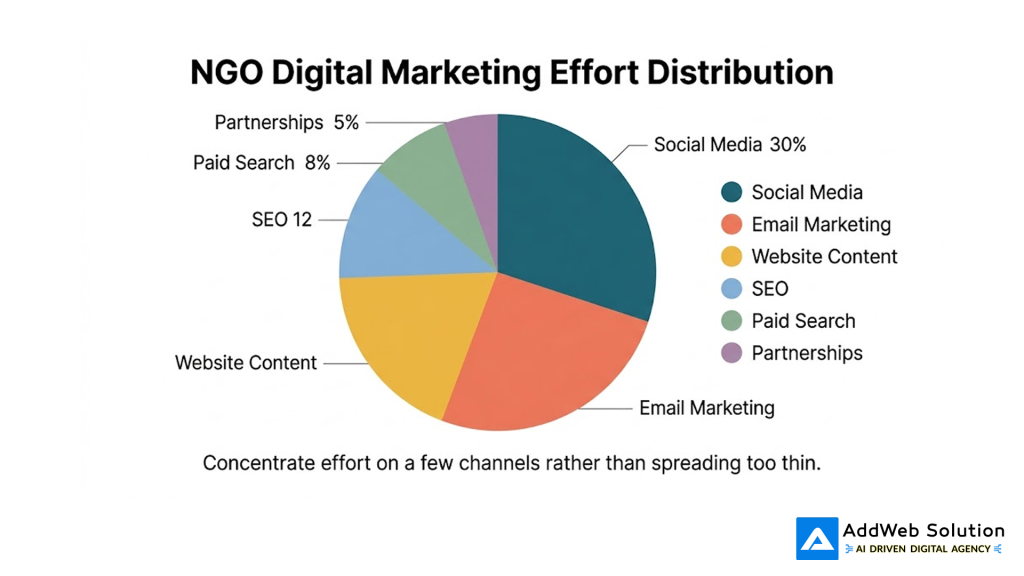 NGO digital marketing effort distribution