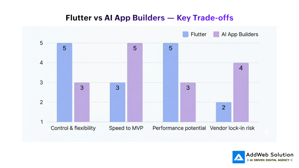 Flutter vs AI App Builders — Key Trade-offs