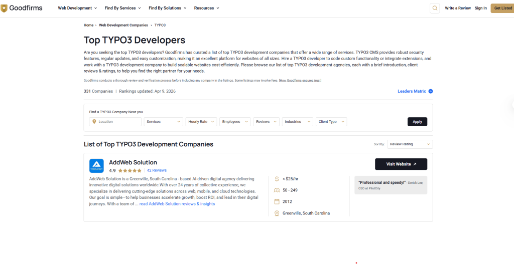 top typo3 developers