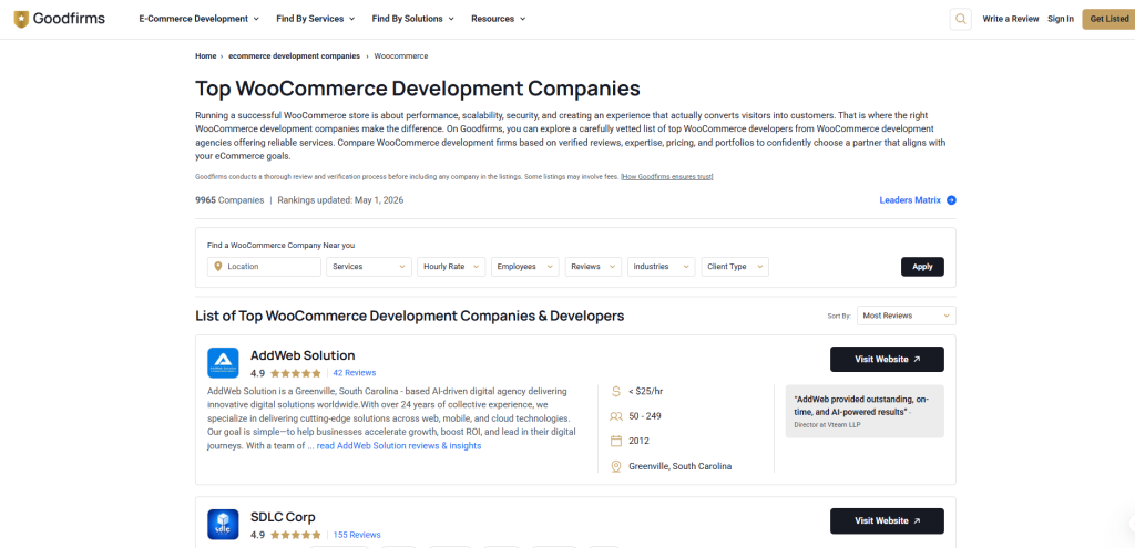 Top WooCommerce Development Companies
