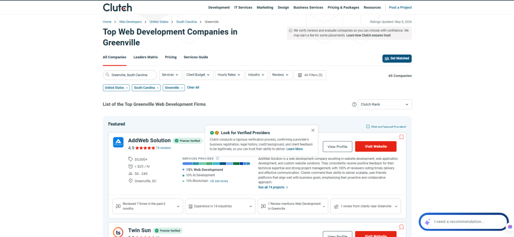 top web development companies in greenville