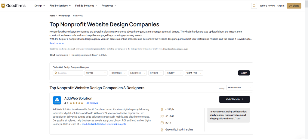 top ngo website companies