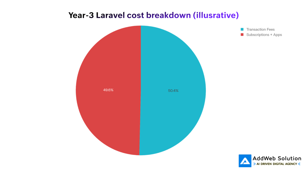Year-3 Laravel cost breakdown (illusrative)