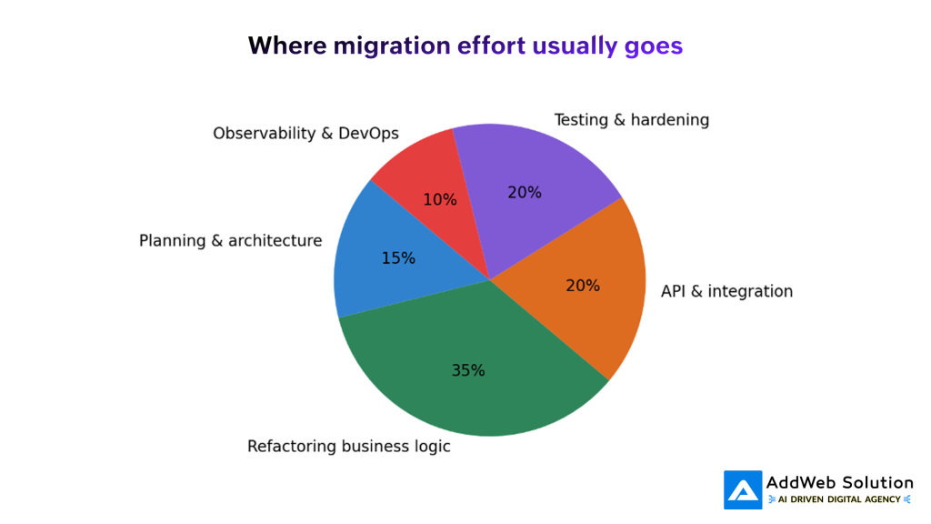Where migration effort usually goes 