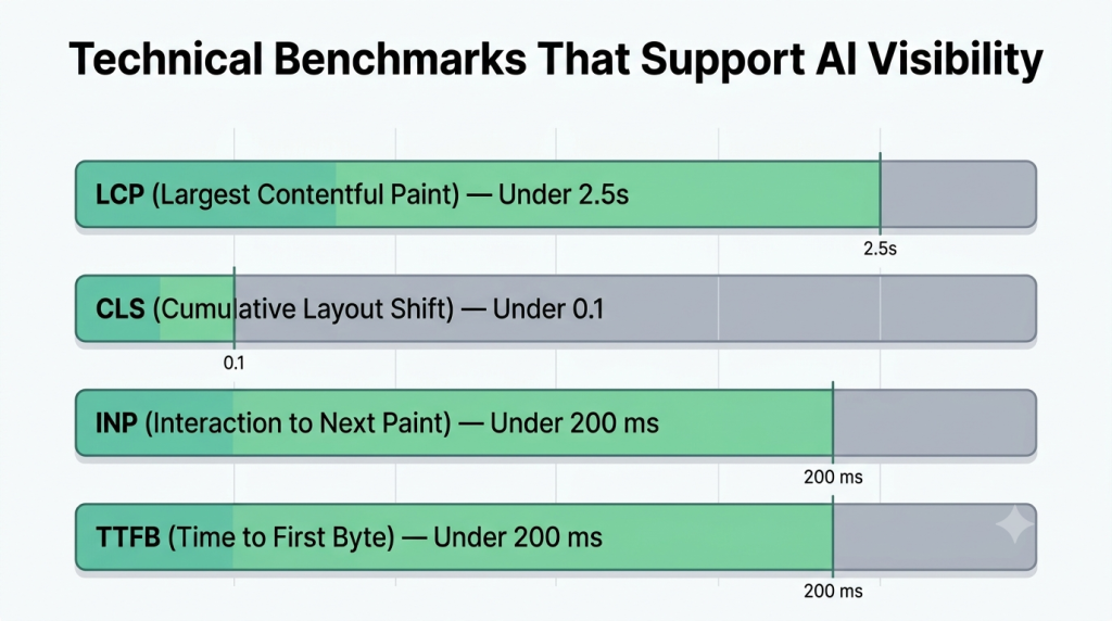 Technical Benchmarks That Support AI Visibility