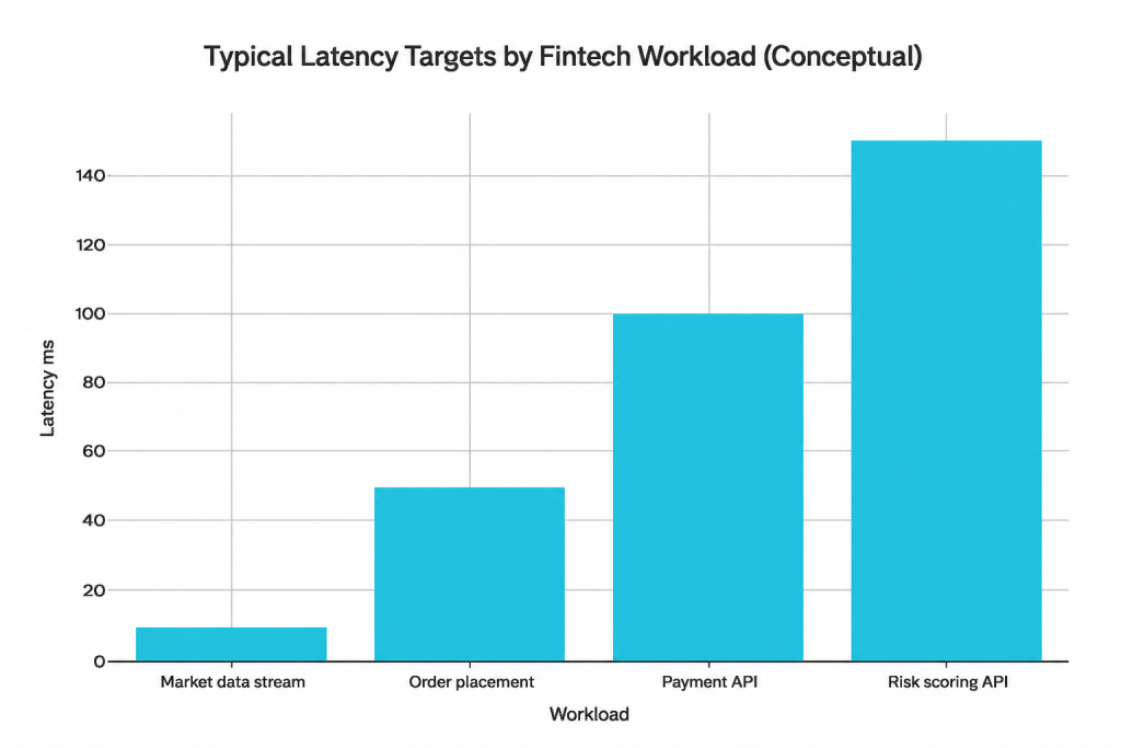 Conceptual Fintech Latency Targets Chart