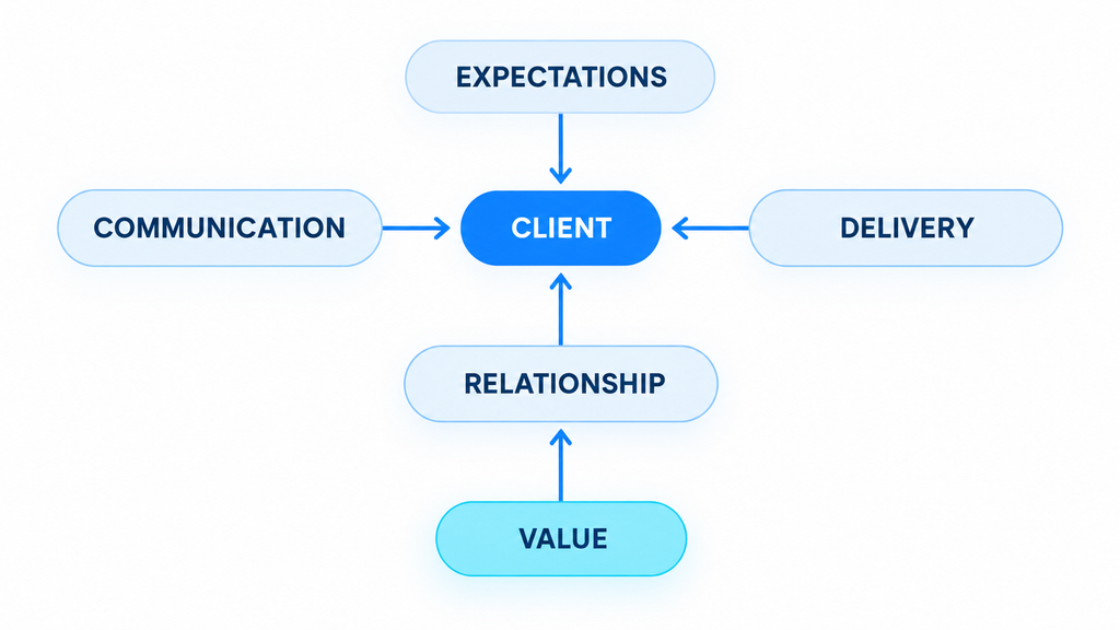Expectations, Client, and Value Flowchart